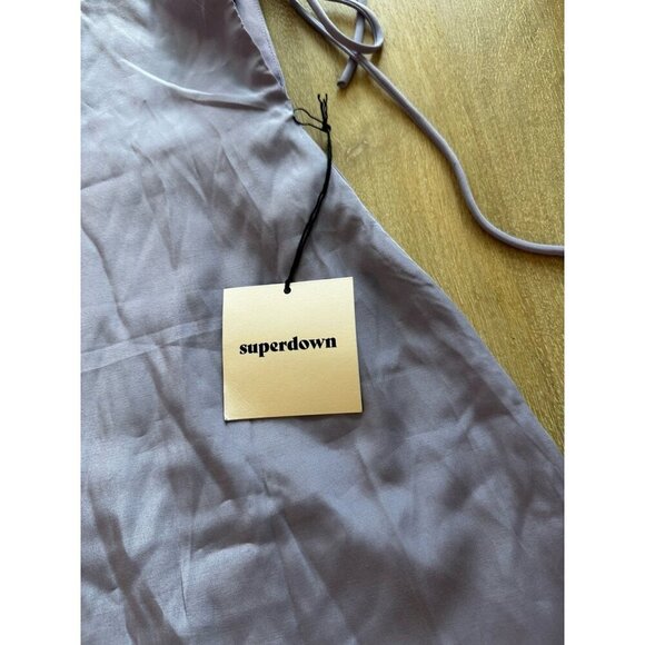 Superdown NWT Tanea Mini Dress Lavender Strappy Bow Ties Size Medium - Picture 5 of 9